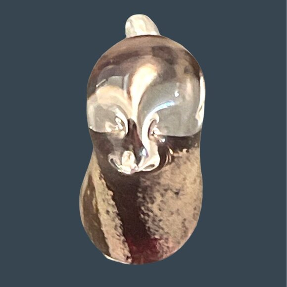 Mini Paperweight Hand Blown Art Glass Small Bird Figurine Brown Earth Vintage - Picture 7 of 7